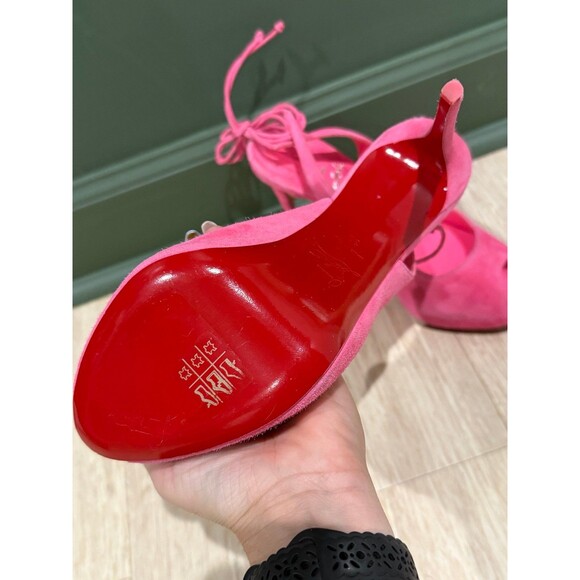 Christian Louboutin LACE UP 120 Suede Platform Heels Sandals Shoes 38 $995 - Picture 5 of 10